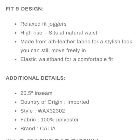 CALIA by Carrie Underwood Faux leather Pants - Picture 4 of 5